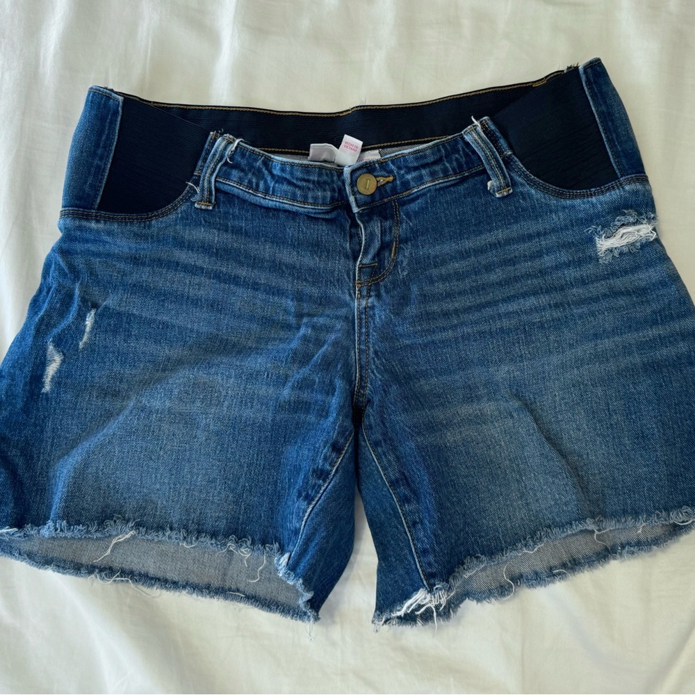 Isabel maternity boyfriend short denim blue size 6 stretch